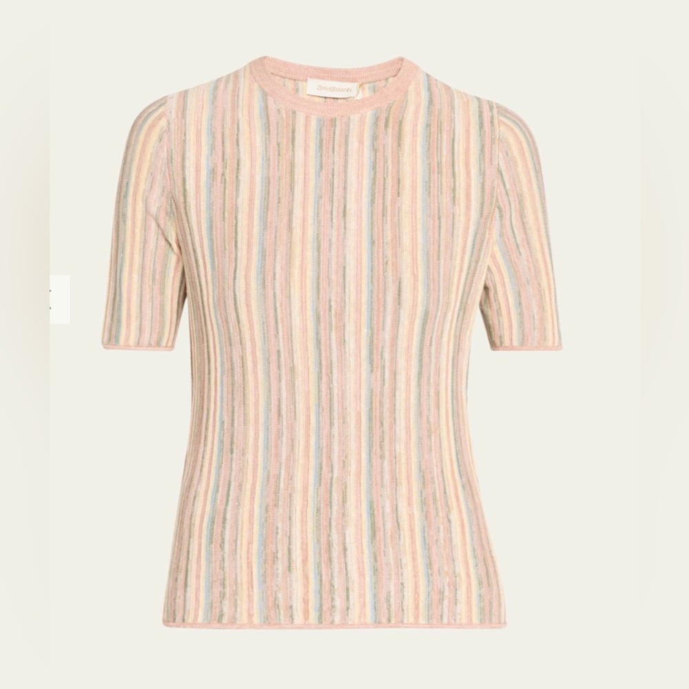 Zimmermann Illuminate Stripe Mouline Tee